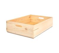 Pinus Caisse en Bois Sans Couvercle 60x40x13,5 cm Boîte de Rangement | Bois de pin, conception ouverte, loisirs créatifs déco cadeau, rangement livres textiles, empilable, poncé lisse