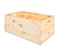 Pinus Caisse en Bois Sans Couvercle 60x40x23,5 cm Boîte de Rangement | Bois de pin, conception ouverte, loisirs créatifs déco cadeau, rangement livres textiles, empilable, poncé lisse