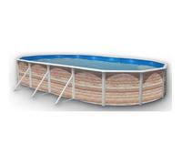 PINUS Piscine hors sol ovale en acier 915 x 457 x 121 cm (Kit complet piscine, Filtre, Skimmer et échelle)