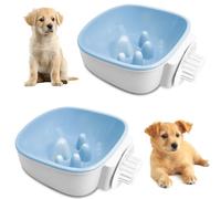 PINVNBY Lot de 2 cages à alimentation lente pour chien, gamelle, niche amovible pour animal domestique - Pour chiot, chat, lapin, cochon d'Inde (bleu)