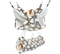 PINVNBY Lot de 2 hamsters à suspendre pour rat, furet, hamster, tunnel, grotte pour petits animaux, jouet pour cochon d'Inde, chinchilla écureuil, planeur en sucre (gris)