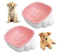 PINVNBY Lot de 2 mangeoires lentes pour chien - Gamelles amovibles - Pour chiot, chat, lapin, cochon d'Inde (rose)