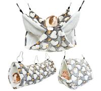 PINVNBY Lot de 3 hamsters à suspendre pour rat, furet, hamster, tunnel, grotte pour petits animaux, jouet pour cochon d'Inde, chinchilla écureuil, planeur en sucre (gris)