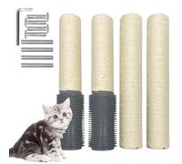 PINVNBY Lot de 4 arbres à chat de rechange avec groomer, extension de rechange en sisal naturel pour chat, arbre à chat, bricolage, artisanat, escalade, perche, chanvre, corde de chanvre, griffures