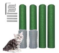 PINVNBY Lot de 4 arbres à chat de rechange avec groomer, extension en sisal naturel de 15,7 pouces pour chat, bricolage, artisanat, escalade, perche, chanvre, corde à griffer, parties vertes