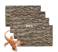 PINVNBY Lot de 4 toiles de fond en liège naturel pour terrarium de reptiles - Décoration murale pour gecko, lézard, tortue, grenouille, caméléon (40 x 30 cm)