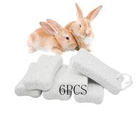 PINVNBY Lot de 6 grands blocs de lave pour lapins, petits animaux, pierres à mâcher à haute teneur en calcium pour chinchilla, cochon d'Inde, rat, lapin