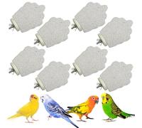 PINVNBY Lot de 8 perchoirs en calcium pour perroquet, bec, pierre de meulage, griffes, jouets à mâcher, accessoires pour perruches, calopsittes, conures, inséparables, pinsons