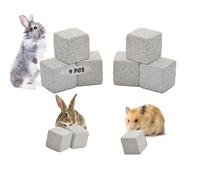 PINVNBY Lot de 9 blocs de lave pour chinchillas, hamster, pierres à mâcher carrées minérales, calcium, dents de lapin, jouets à mâcher pour cochon d'Inde, rat, rongeur