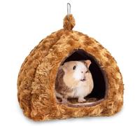 PINVNBY Niche chaude pour cochon d'Inde, hamster, lapin, nain, lapin, accessoire pour cage à hérisson, furet, rat, chinchilla et autres petits animaux (marron)
