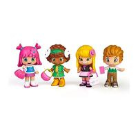 PINY INSTITUTE OF NEW YORK Pinypon - by Piny, Friends Set Lot de 4 Figurines de la série, Michelle, Tasha, Julia et Will, avec 2 Accessoires, pour garçons et Filles à partir de 4 Ans, Célèbre