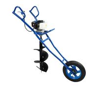 PINYELIN Tarière à essence 52 CC - 2 temps - Pour perceuse à 1 roue - 1460 W - 8800 ± 300 tr/min - Pour creuser des poteaux de boîte aux lettres - Noir et bleu