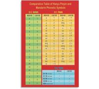 Pinyin Combination Table Final Initial Pairing Reference Wall Decor | Systematic arrangement of all possible pinyin syllable combinations for comprehensive learning(Magnetic,12x18inch(30x45cm))