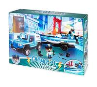 Pinypon Action - Pickup de Police avec Bateau pour garçons et Filles de 4 à 8 Ans, Multicolore (Famosa 700016265)