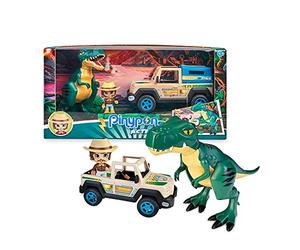 Pinypon Action - Wild Pack Pick Up, Ensemble de Jouets avec Figurine de Dinosaure et d'aventurier Pinypon, Voiture Tout-Terrain Inclus, Nombreux Accessoires, pour Enfants à partir de 3 Ans