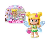 Pinypon Fée Magique (PNY76000) Figurine avec Ailes réversibles décorées de Paillettes sur Les 2 Faces dorée et Bleue, Comprend des Accessoires et des pièces interchangeables sur Le thème de l'été, +4