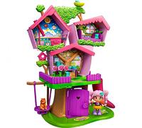 Pinypon - Maison Arbre, avec 3 espaces de Jeu différents, ascenceur Manuel, Trappe, Toboggan, Inclus Une Figurine et de Nombreux Accessoires