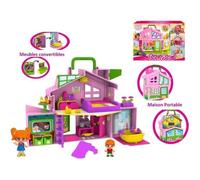 Pinypon - Maison Mallette Rose, Grande Maison de Poupées Pliante, Nombreuses pièces différentes et des Accessoires de Tous Les Jours, pour Construire Une Ville de Mini-poupées, +4 Ans