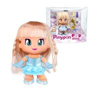 Pinypon Pop & Shine PNY79000 Figurine de 17 cm à coiffer en Cheveux véritables pour décorer et Transformer Votre Figurine en Princesse, avec Stylo à Paillettes, Cristaux et Peigne, +4 Ans