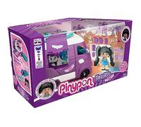 Pinypon - Terrific Van - Caravane Violette - se transforme en Bateau - Accessoires phosphorescents