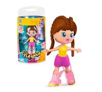 Pinypon TOP Girls Brunette Fille Top Brunette avec Outfit Street Style Figurine articulée de Bras et de Jambes, Double Face, vêtements et Chaussures interchangeables, +4 Ans, célèbre (PNN00200)
