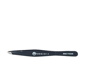 Pinza Depilar Magnética Punta Oblicua Negra