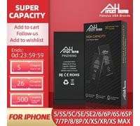 PINZHENG batterie haute capacité réelle pour iPhone 5S SE 6 6S 7 8 Plus X Xr Xs Max remplacement de téléphone batterie garantie un an 2400mAh For iSE2