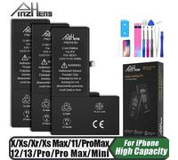 PINZHENG batterie pour iPhone X XR XS 11 12 13 Mini Max Pro Promax véritable haute capacité remplacement Bateria garantie un an 2658mAh For iXS