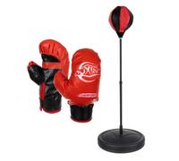 ISO TRADE PIO Set de boxe punching ball avec sac de frappe et gants Rouge G