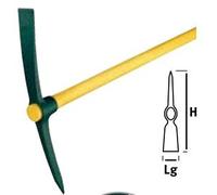 Pioche jardin et terrassier douille ronde 2kg manche bois