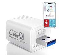 PioData iXflash Cube Appareil de sauvegarde de photos pour iPhone et iPad, stockage automatique de photos et vidéos certifié Apple MFi, USB de type A