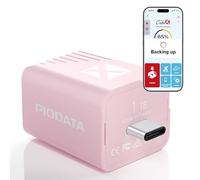 Piodata iXflash Cube Clé USB 1 To pour iPhone/iPad/Android, sauvegarde automatique des photos lors de la charge rapide, Apple MFi USB C 3.2, disque dur externe avec application gratuite, rose