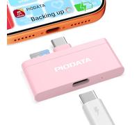 Piodata Lecteur de carte micro SD pour iPhone 17/16/15, iPad et Android, lecteur de carte mémoire USB C, sauvegarde automatique des photos pendant la charge, Apple MFi Phone Drive iXflash Q avec