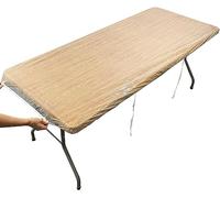 Pioggia Nappe rectangulaire en vinyle transparent imperméable et élastique - Protection de table en plastique (1,8 m - 76,2 x 182,9 cm)