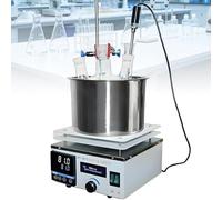 PioMue Agitateur Chauffant magnétique avec Affichage numérique 15L | Bain-marie et bain d'huile de laboratoire, régulation de température PID, 0-2450 tr/min,Minuteur de 999 minutes