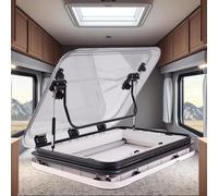 PioMue Fenêtre de Toit pour Camping-Car/Caravane, découpe 50/70/80 x 50 cm, avec éclairage LED, puits de lumière et Pare-Soleil. 50 * 50cm/19.69 * 19.69in