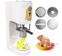 PioMue Machine à Glace Professionnelle pour Spaghettis glacés, Presse à Glace électrique 200 W,Acier Inoxydable,4 moules de Formes différentes, Utilisation Facile pour Les Glaciers et Les pâtisseries