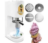 PioMue Machine à Glace Spaghetti Commerciale, débit de 7,4 à 7,9 Gal/h, avec 4 moules de Formes différentes, extrudeuse Professionnelle pour pâtes glacées.