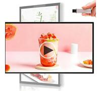 PioMue Panneau d'affichage numérique, borne Interactive avec écran partagé Intelligent, télécommande, minuterie Marche/arrêt, écran publicitaire pour Restaurants/cafés, Lecture vidéo/Image 43in