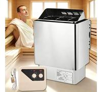 PioMue Poêle de Sauna électrique en Acier Inoxydable avec Commande Externe, minuterie 3 Heures, réglage de la température de 0° à 100°C, Convient aux saunas secs et humides 380V-8KW