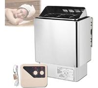 PioMue Poêle de Sauna électrique en Acier Inoxydable avec Commande Externe, minuterie 3 Heures, réglage de la température de 0° à 100°C, idéal pour Un Usage Commercial et privé 380V-4.5KW