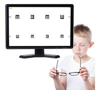 PioMue Tableau d'acuité visuelle numérique, écran LCD Optique numérique 18,5/21,5 Pouces avec télécommande, pour cliniques ophtalmologiques et bilans de santé. 18.5in