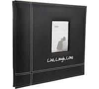Pioneer 12 x 30,5 cm et Live/Laugh Love brodé Cousu en Similicuir Post Album relié, Noir
