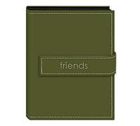 Pioneer Albums Photo 36-Pocket 4 by 15,2 cm brodée Friends Sangle Cousu en Similicuir Housse Album Photo, Mini, Vert Sauge