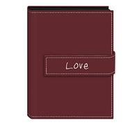 Pioneer Albums Photo 36-Pocket 5 par 17,8 cm brodée Love Sangle Cousu en Similicuir Housse Album Photo, Mini, Bordeaux