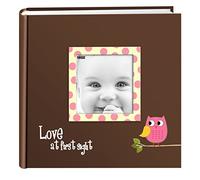 Pioneer Albums Photo Ev-246fb/O 200-pocket bébé Chouette Imprimé Design Cadre Photo de Couverture Album, Rose, 4 x 6 inch