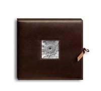 Pioneer Boîte de Scrapbooking en Similicuir Cousu avec Anneau en D Marron 33 x 36,8 cm