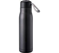 Pioneer Bouteille 500 ml noir mat métallisé, acier inoxydable, bouteille isotherme sous vide, étanche, garde les boissons chaudes ou froides