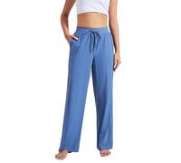 Pioneer Camp Femme Hose Weit Lang Sommerhose mit UPF100+ Sonnenschutz Leicht Atmungsaktiv Stretch Bund mit Kordelzug Taschen（Grey Blue；M）