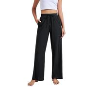 Pioneer Camp Jogging Femme Weit Bein UV-Schutz UPF100+ Dünne Sporthose mit Kordelzug Taschen Luftig Locker Atmungsaktiv Schnell Trocknend（Black；S）